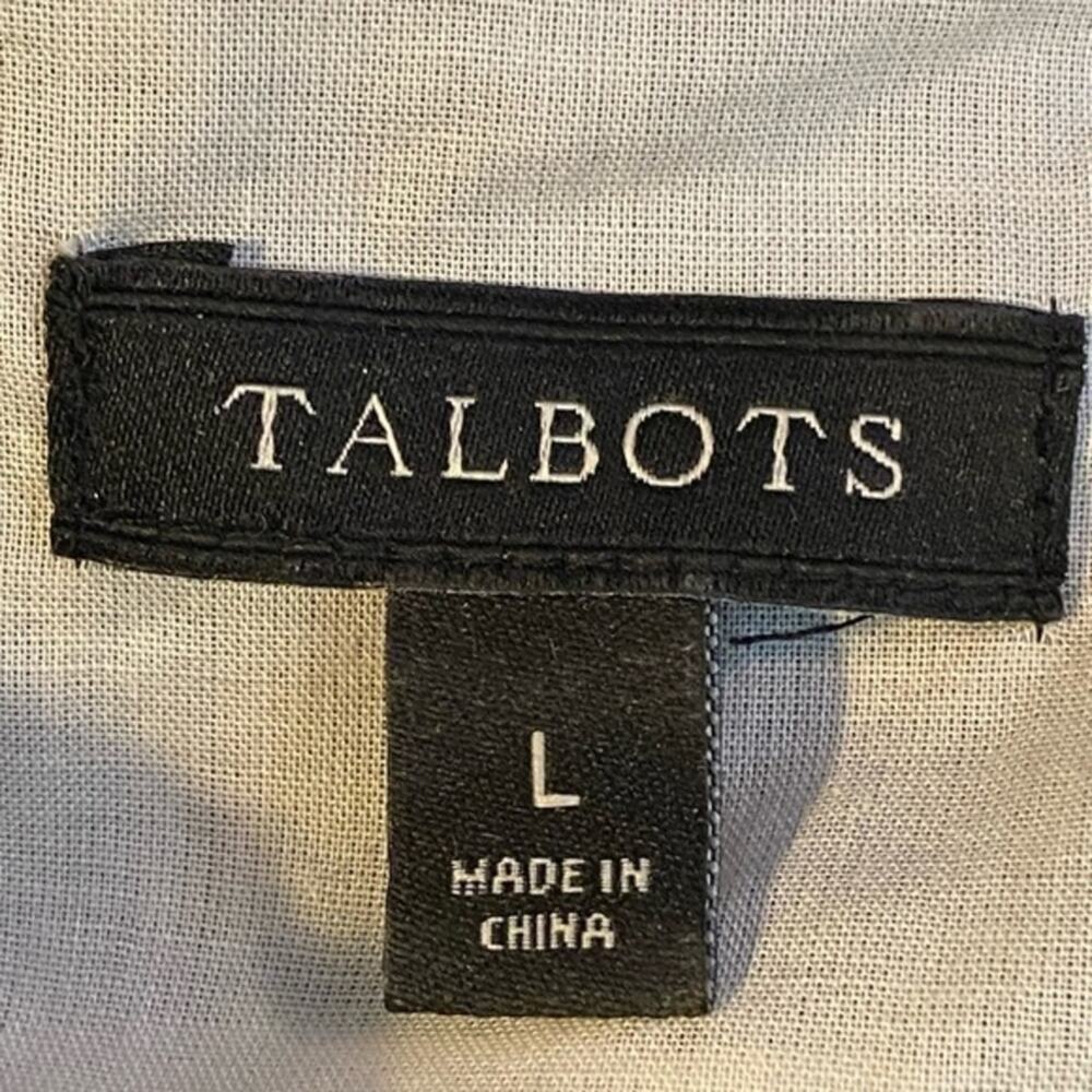 Talbots Embroidered Top Women’s Size L Black Cream 3/4 Sleeves Lined Blouse Lg - Picture 9 of 11
